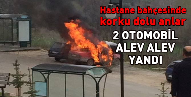 Hastanede bahçesinde alev alev yandılar