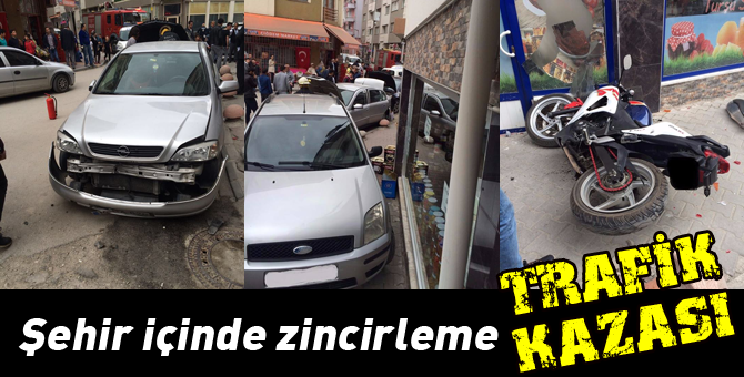 Şehir içinde zincirleme trafik kazası