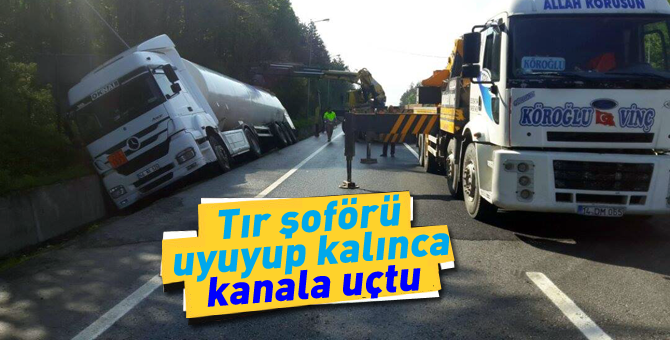 Şoför uyuyunca kanala uçtu