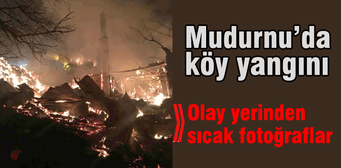 Mudurnu'da köy yangını