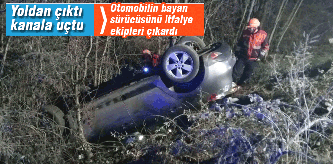 Sulama kanalına uçtu