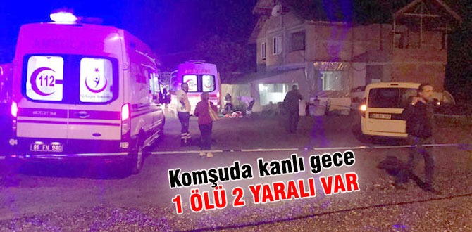 Komşuda kanlı gece; 1 ölü 2 yaralı