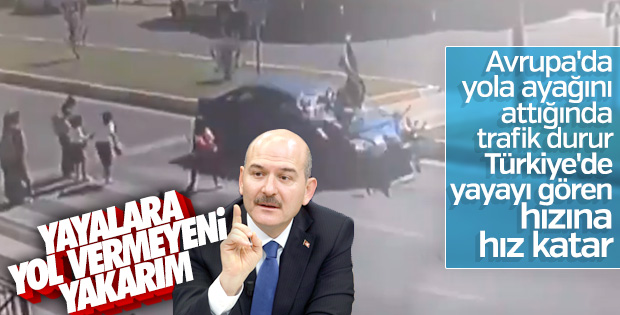 Süleyman Soylu trafikte yaya kanunu duyurdu