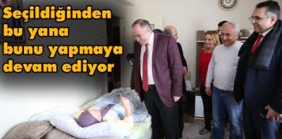 Başkan Yılmaz hasta vatandaşları evinde ziyaret etti