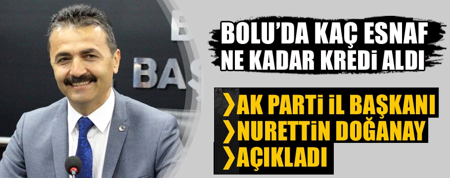 İŞTE BOLU'DA KREDİ ALAN ESNAF SAYISI