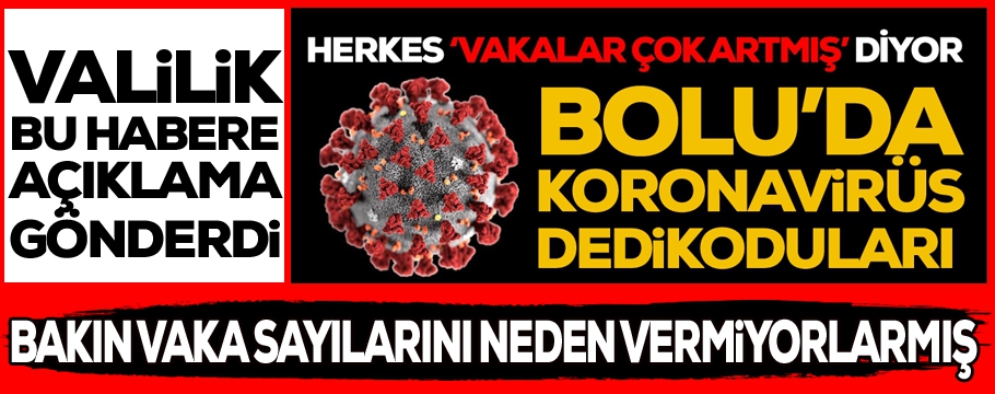 Bolu Valiliğinden 'korona dedikoduları' haberine açıklama