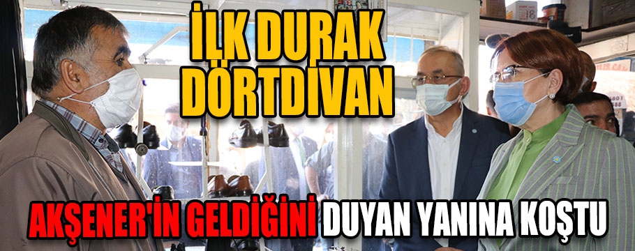 Akşener'in geldiğini duyan yanına koştu