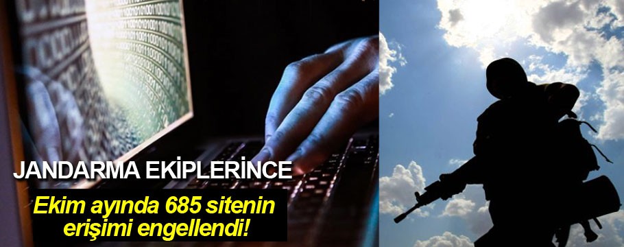 Jandarma ekiplerince 685 sitenin erişimi engellendi!