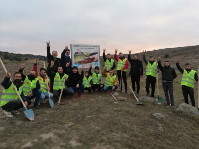 Ülkücüler Başbuğ'un anısına fidan dikti