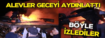 Bolu'da alevler geceyi aydınlattı