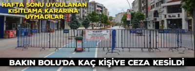 Hafta sonu Bolu'da kaç kişiye ceza kesildi