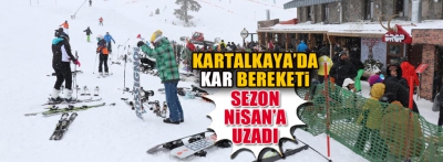 Kar yağışının devam ettiği Kartalkaya’da sezon 11 Nisan’a uzatıldı