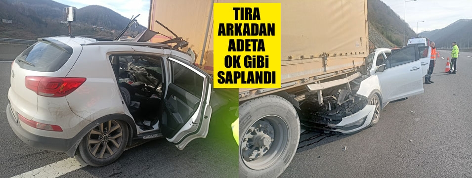 Tıra çarpan cipteki 2 kişi yaralandı