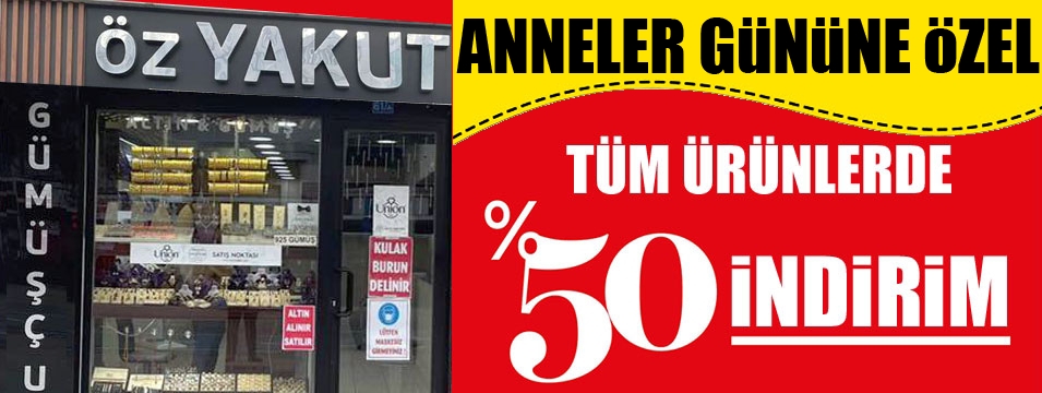 Anneler gününe özel net yüzde 50 indirim