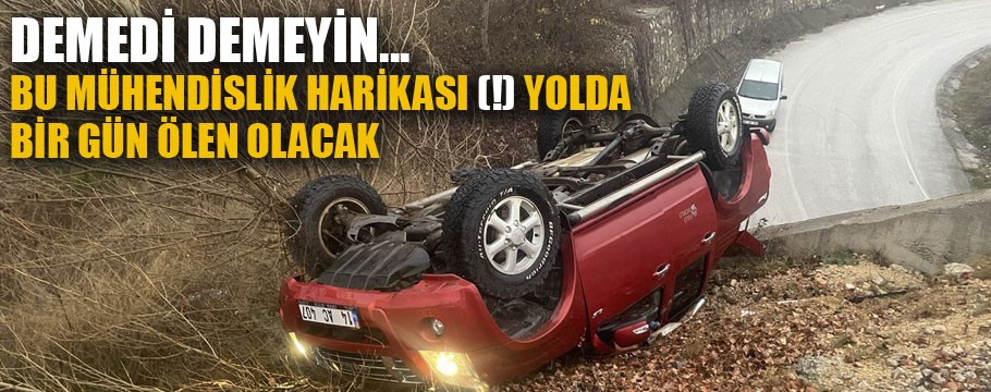 Bariyere çarpan pikap devrildi, 2 kadın yaralandı