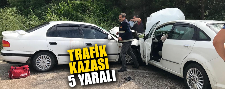 Bolu'da 2 otomobilin çarpıştığı kazada 5 kişi yaralandı