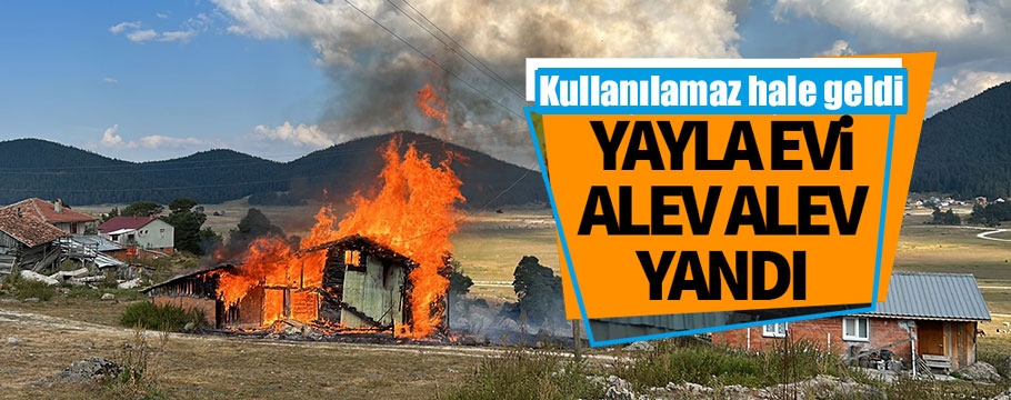 Bolu'da ahşap yayla evinde çıkan yangın söndürüldü