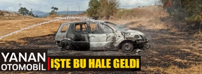 Bolu'da kaza yapan araç yandı küle döndü