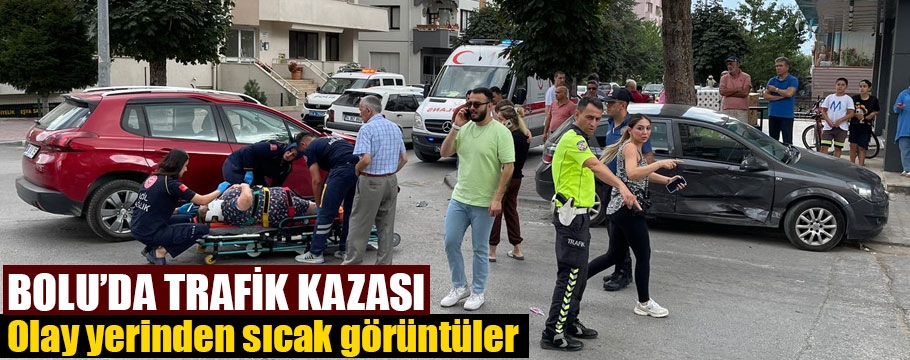 Bolu'da şehir içinde meydana gelen kazanın sıcak görüntüleri