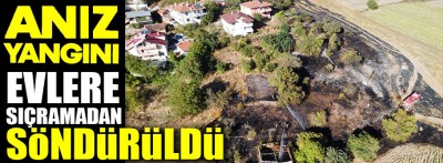 Bolu'da çıkan anız yangını evlere sıçramadan söndürüldü