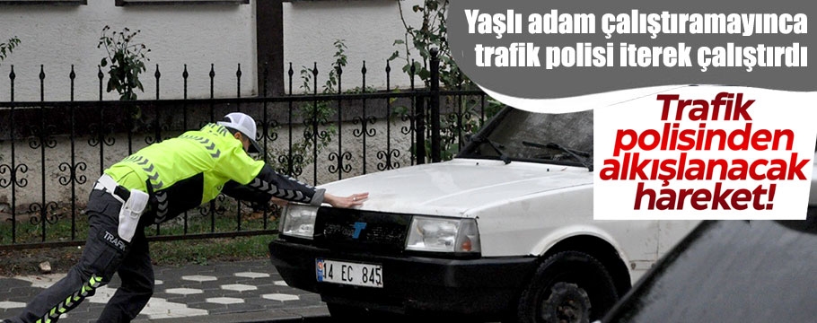 Bolu'da trafik polisinden alkışlacak hareket