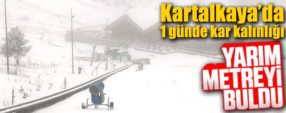 Kartalkaya'da kar kalınlığı 50 santimetreye ulaştı