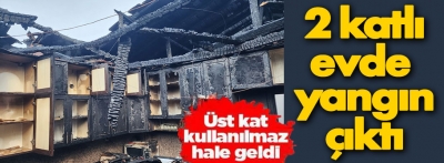 Berk Köyü muhtarının evi yandı