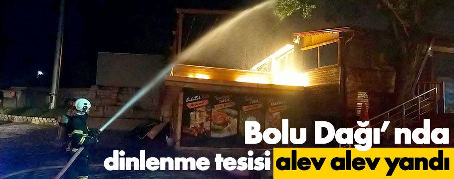 Bolu Dağı'nda dinlenme tesisi alev alev yandı