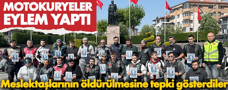 Bolu'da motokuryeler Balıkesir'de öldürülen meslektaşları için eylem yaptı