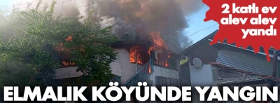 Elmalık köyünde ev yangını