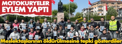 Bolu'da motokuryeler Balıkesir'de öldürülen meslektaşları için eylem yaptı