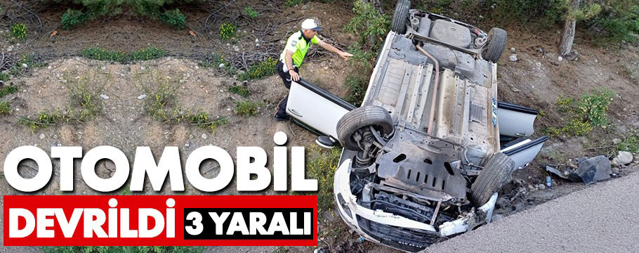 Bolu'da devrilen otomobildeki 3 kişi yaralandı