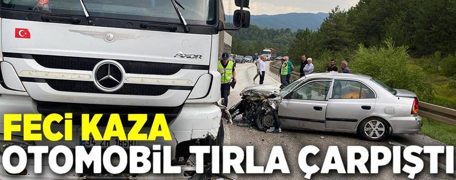 Bolu'da otomobil tırla çarpıştı: 2 yaralı