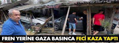 Fren yerine gaza basınca trafik kazası yaptı