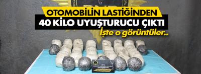 Bolu polisi otomobilin lastiğinden 40 kilo uyuşturucu çıkardı