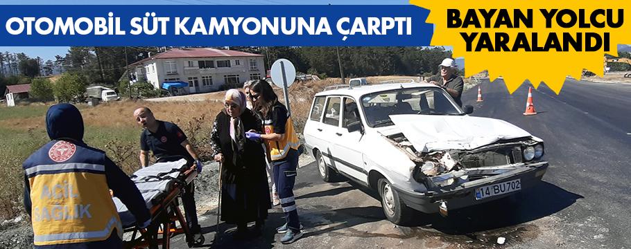 Bolu'da otomobil süt taşıyan kamyonete çarptı