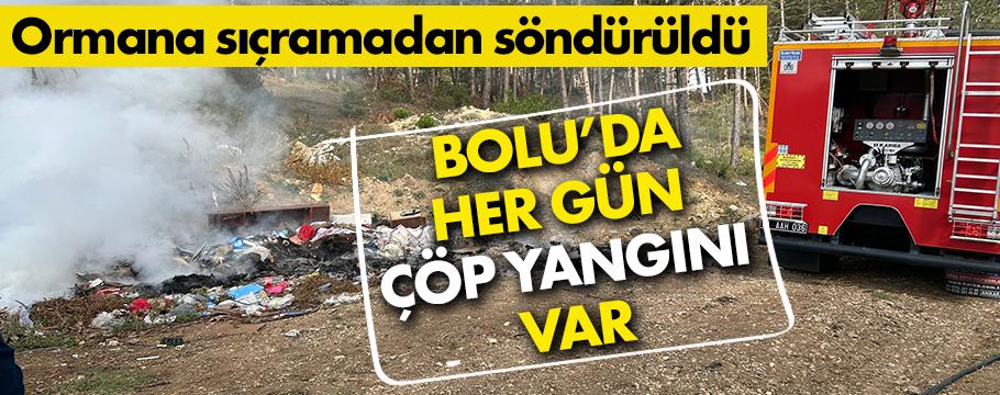 Çöplük alanda çıkan yangın ormana sıçramadan söndürüldü