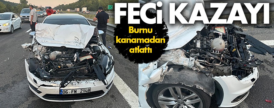 Hurdaya dönen otomobilden burnu bile kanamadan çıktı