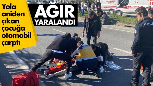 Bolu'da yola aniden çıkan 14 yaşındaki çocuğa otomobil çarptı