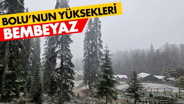 Bolu'da yükseklerde lapa lapa kar yağıyor