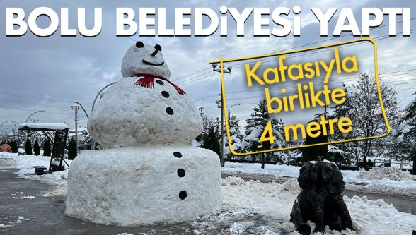 Bolu belediyesinden dev kardan adam