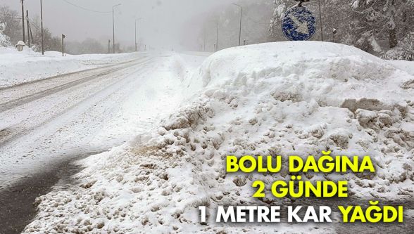 Bolu Dağı'nda yoğun kar yağışı devam ediyor