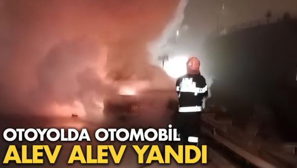 Bolu'da seyir halindeki otomobil alev topuna döndü