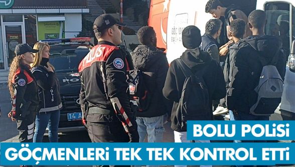 İzzet Baysal Caddesinde kaçak göçmen kontrolü yapıldı