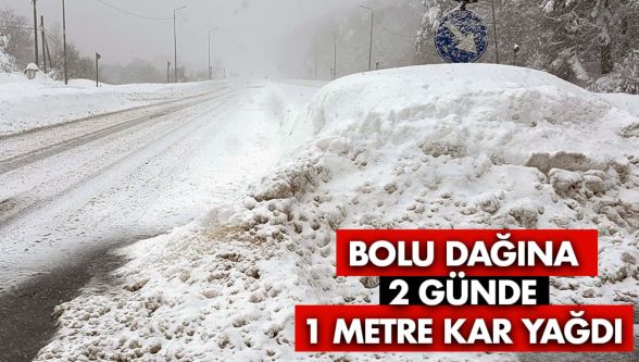 Bolu Dağı'nda yoğun kar yağışı devam ediyor