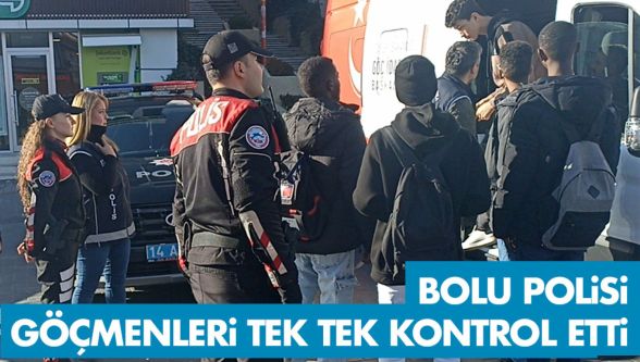 İzzet Baysal Caddesinde kaçak göçmen kontrolü yapıldı