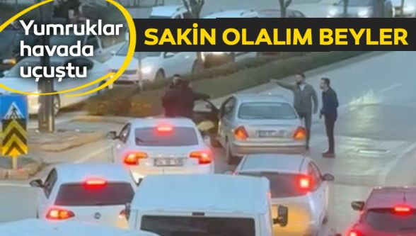 Bolu'da akşam trafiğinde yumruklar havada uçuştu