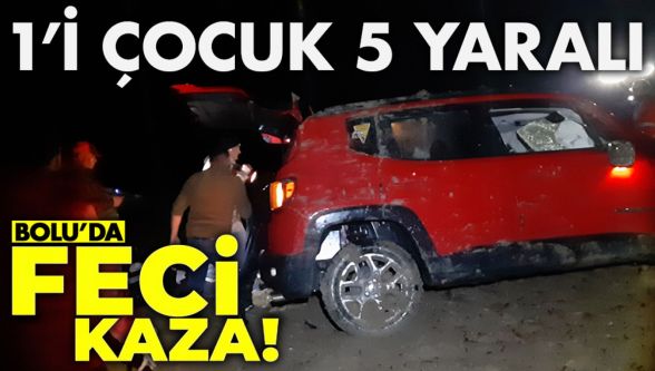 Bolu'da otomobil ciple çarpıştı: 1'i bebek 5 yaralı