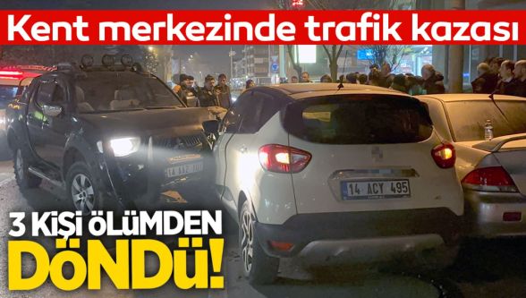 Kent merkezinde trafik kazası: 3 yaralı