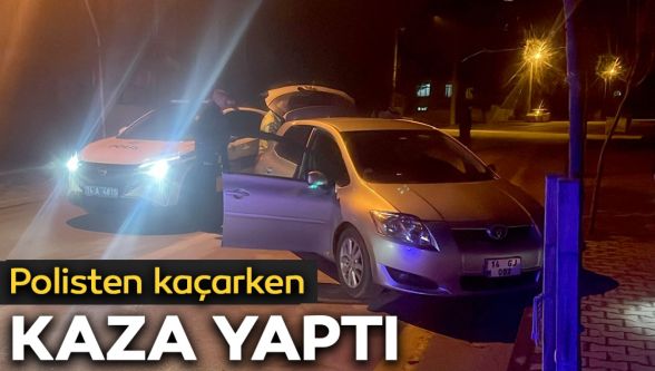 Polisten kaçan sürücü kaza yaptı